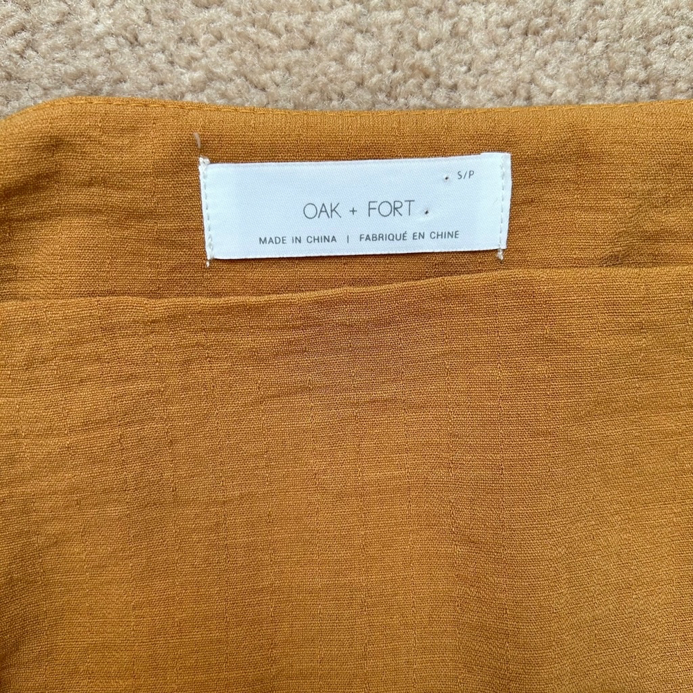 OAK + FORT Long Sleeve Crop Top Gold Size Small - Picture 3 of 10